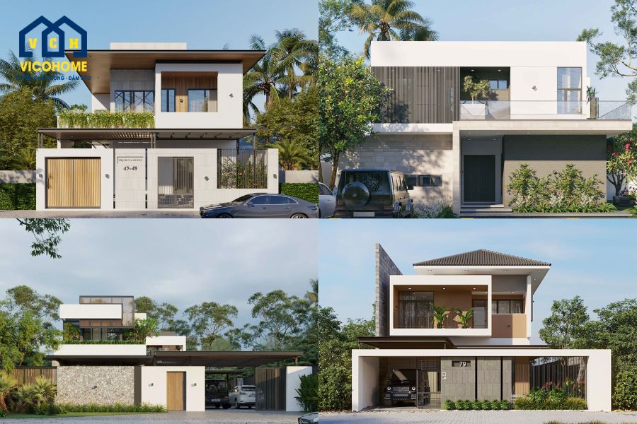 mẫu nhà 2 tầng biệt thự