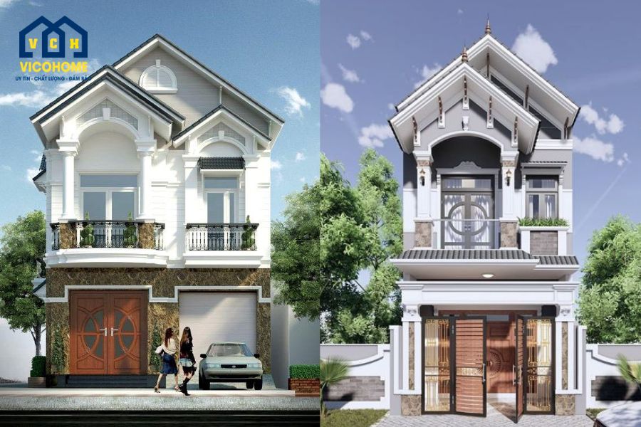 mẫu nhà 2 tầng đẹp mái thái