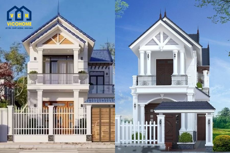 mẫu nhà 2 tầng đẹp ở nông thôn