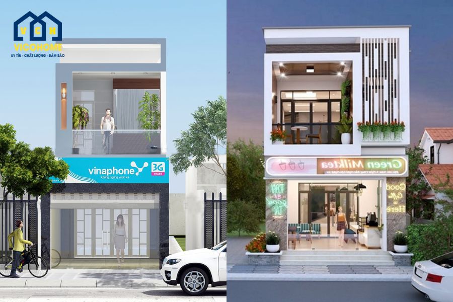 mẫu nhà 2 tầng kết hợp kinh doanh