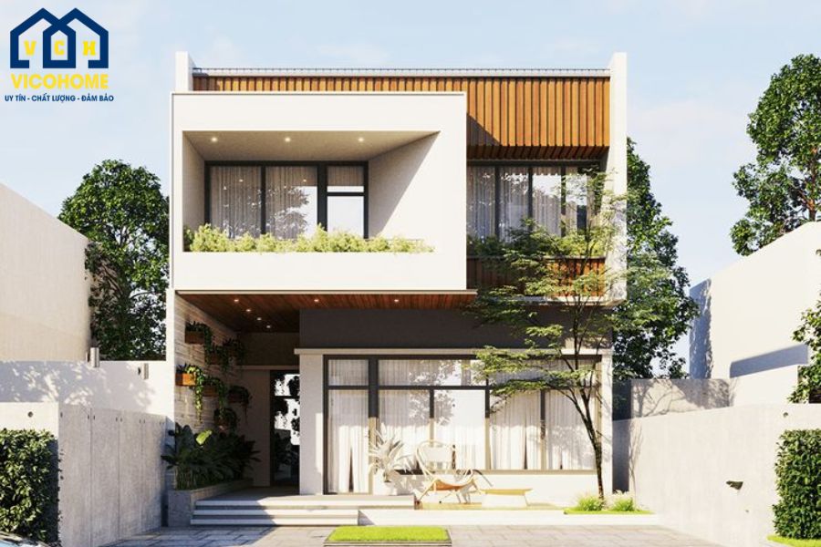 mẫu nhà 2 tầng mái bằng 7x10m