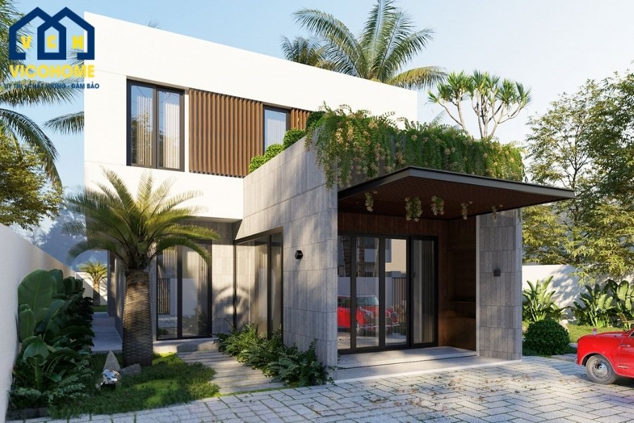 mẫu nhà 2 tầng mặt tiền 7m