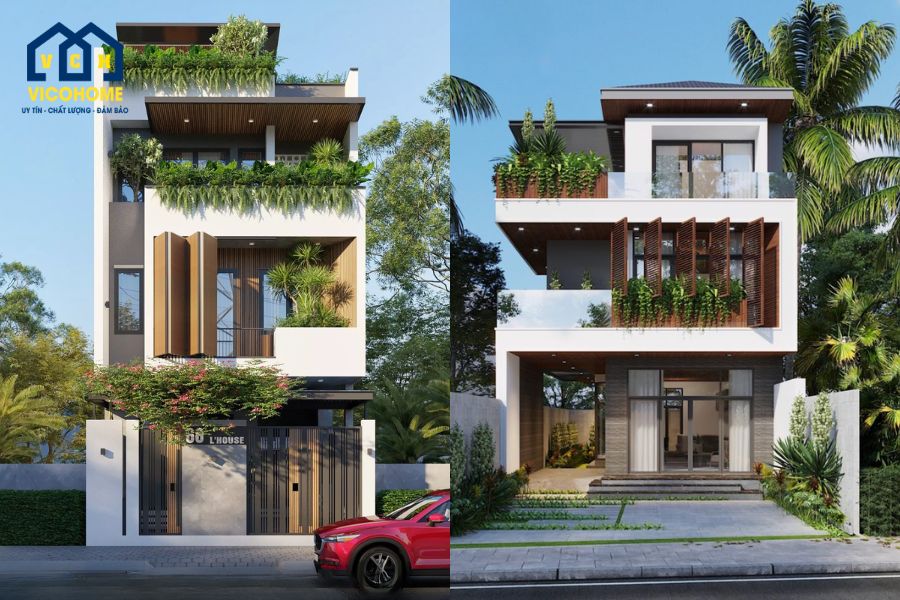 mẫu nhà 3 tầng đẹp hiện đại