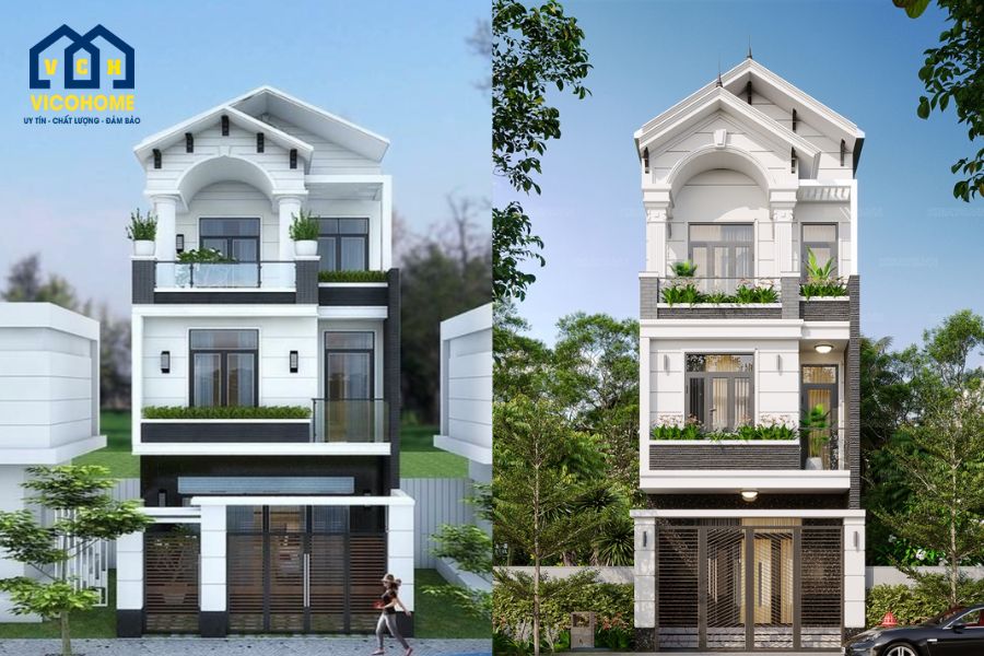 mẫu nhà 3 tầng mái thái hiện đại