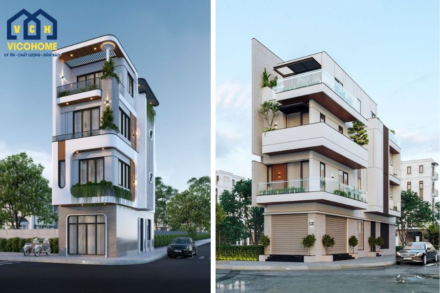 mẫu nhà 4 tầng 2 mặt tiền