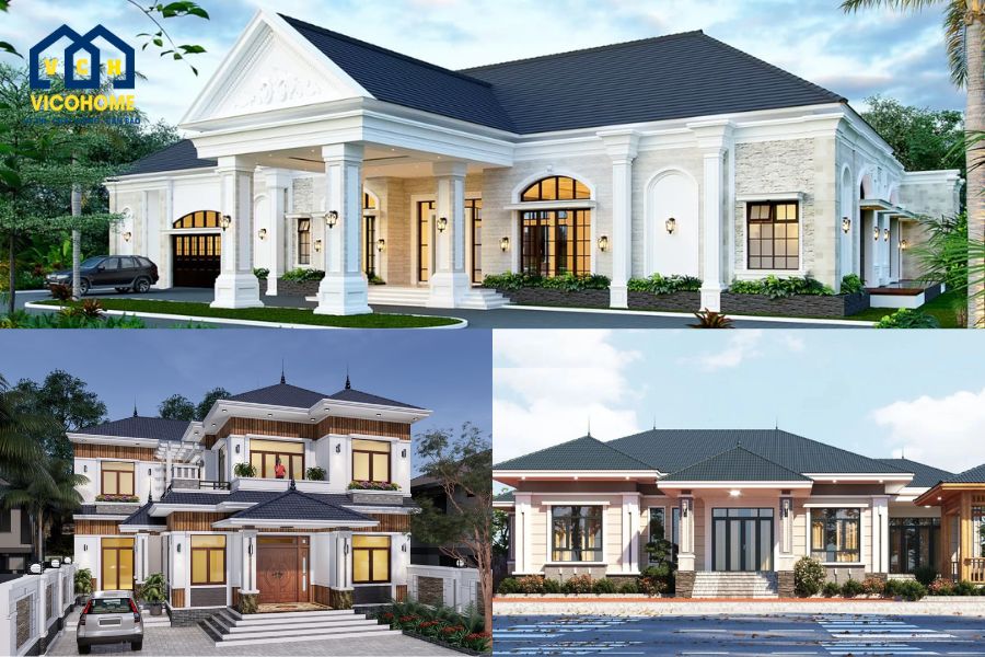 mẫu nhà biệt thự mái nhật