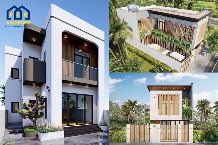 mẫu nhà chữ l 2 tầng đẹp