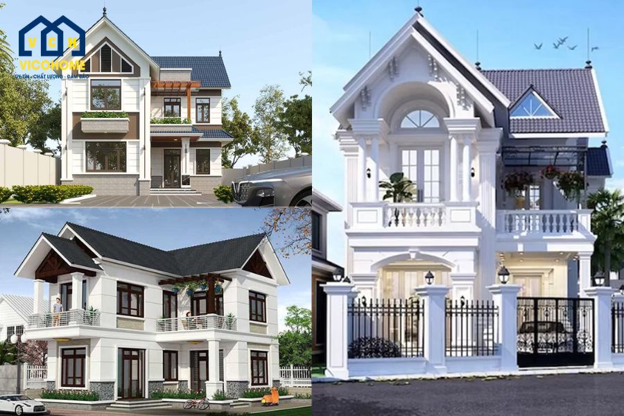 mẫu nhà chữ l 2 tầng đơn giản đẹp