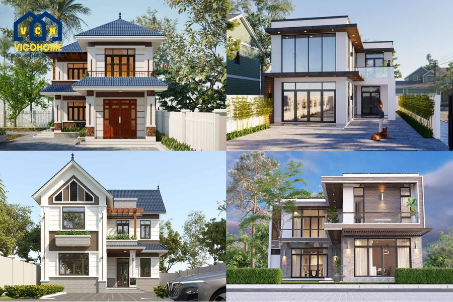 99+ Mẫu nhà chữ L 2 tầng đẹp, đa dạng diện tích và công năng đáng xây 2025