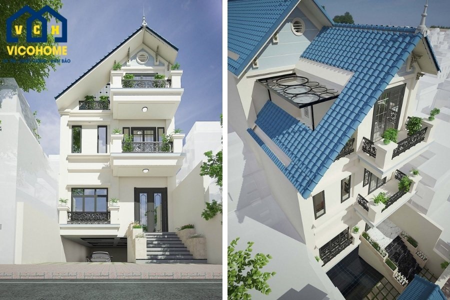 mẫu nhà đẹp 3 tầng 8x12m