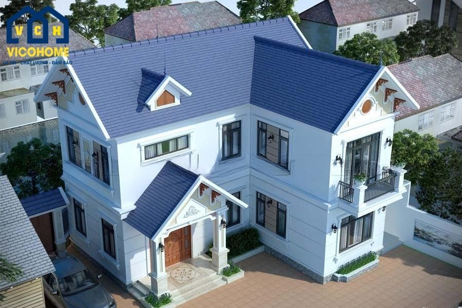 mẫu nhà hình chữ l 2 tầng