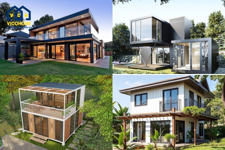 mẫu nhà lắp ghép 2 tầng