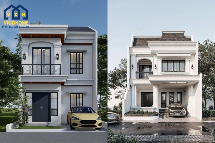 mẫu nhà mặt tiền 6m 2 tầng