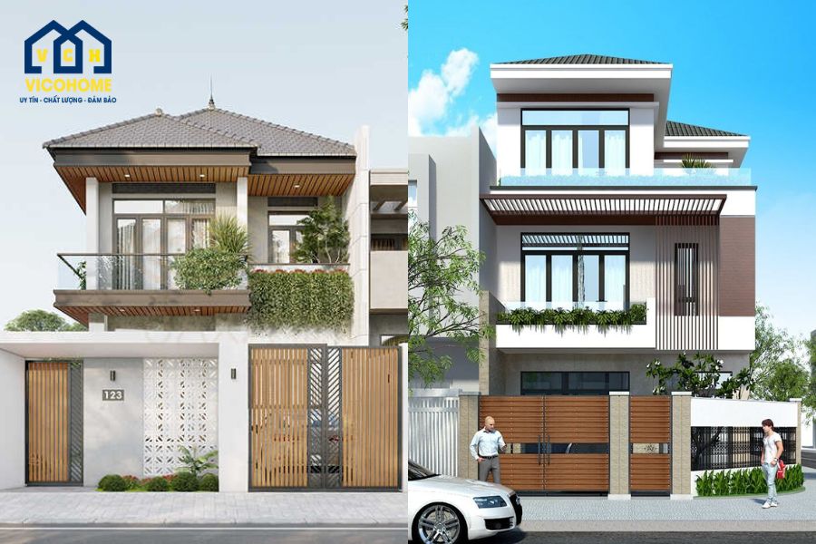 mẫu nhà ống mái nhật