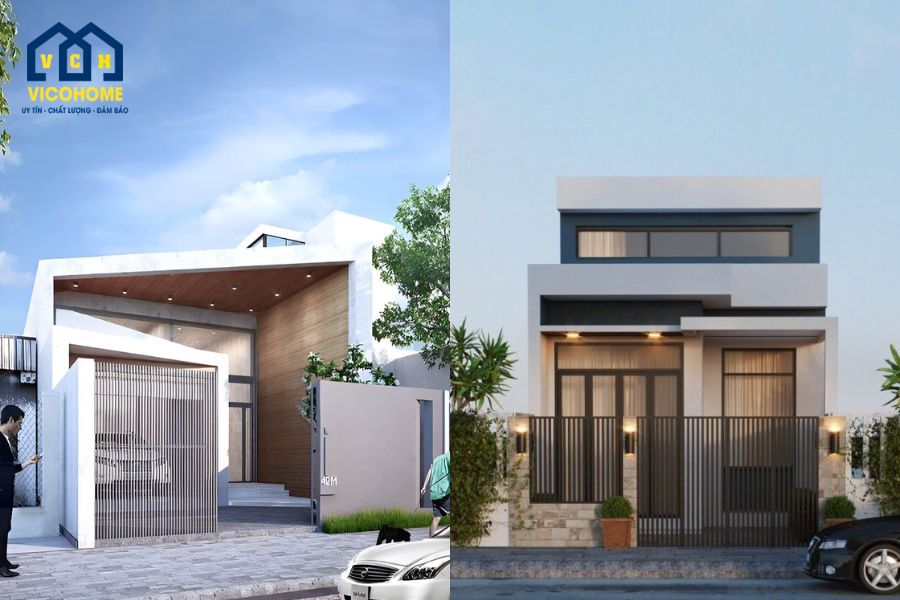 mẫu nhà phố đẹp 1 tầng