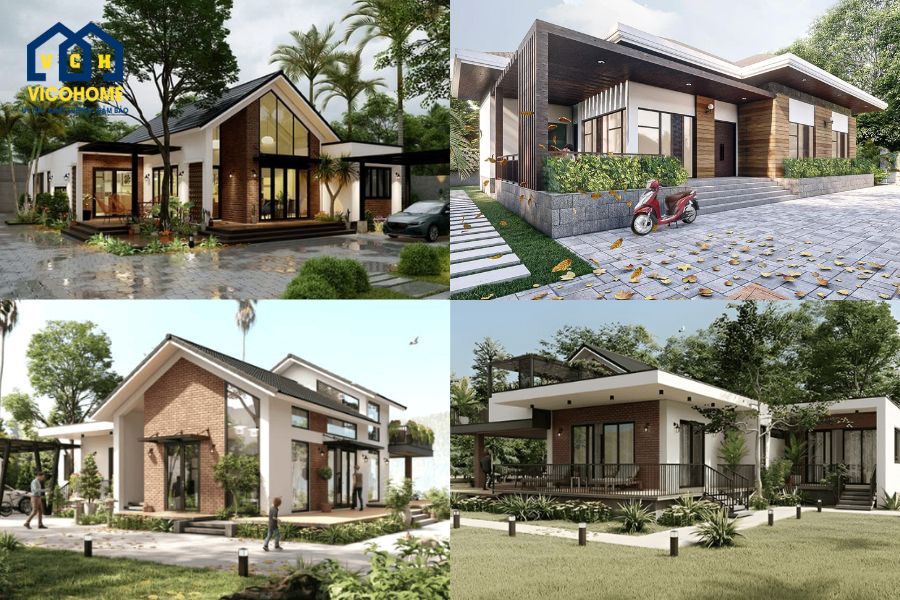mẫu nhà vườn 1 tầng đẹp