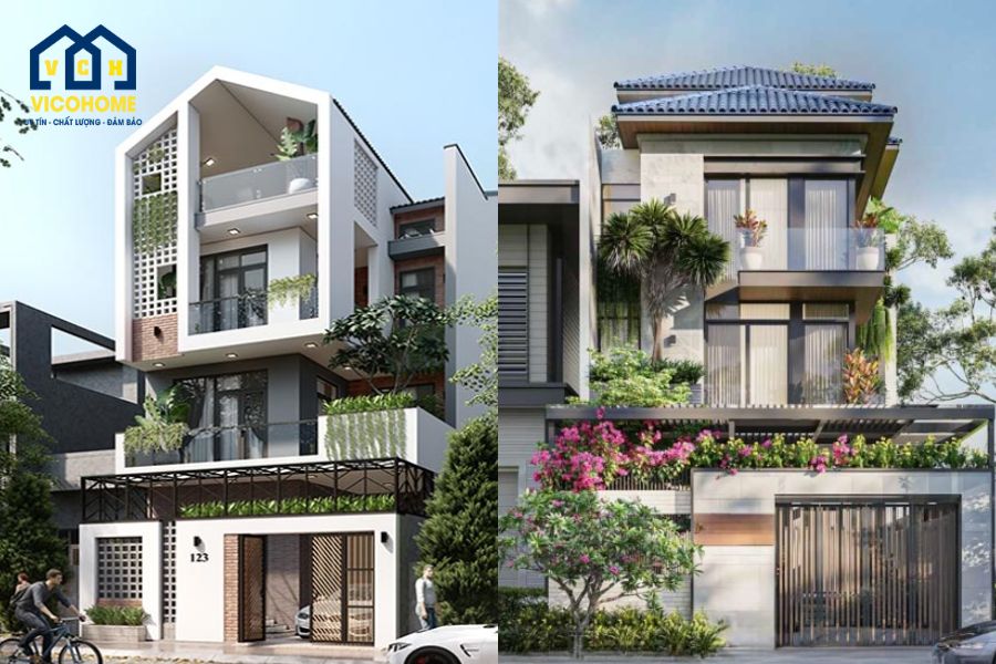 mẫu thiết kế nhà 3 tầng 7x10m