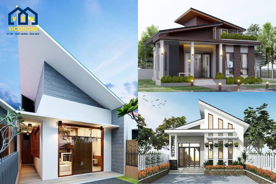 nhà 1 tầng mái lệch