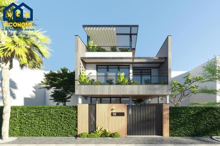 nhà 2 tầng 9x12m hiện đại