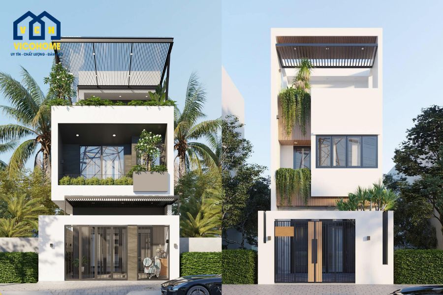 nhà 2 tầng có sân thượng