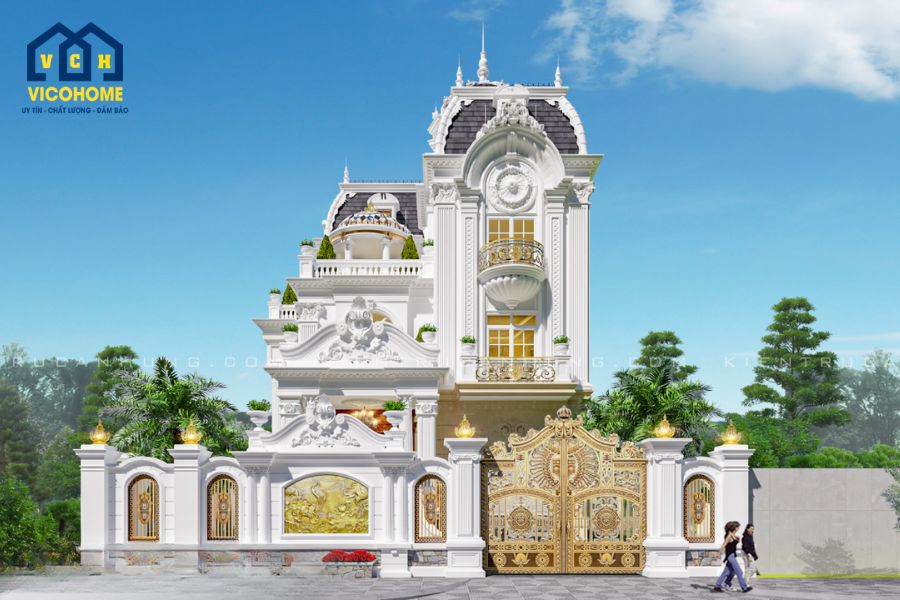 nhà 3 tầng cổ điển