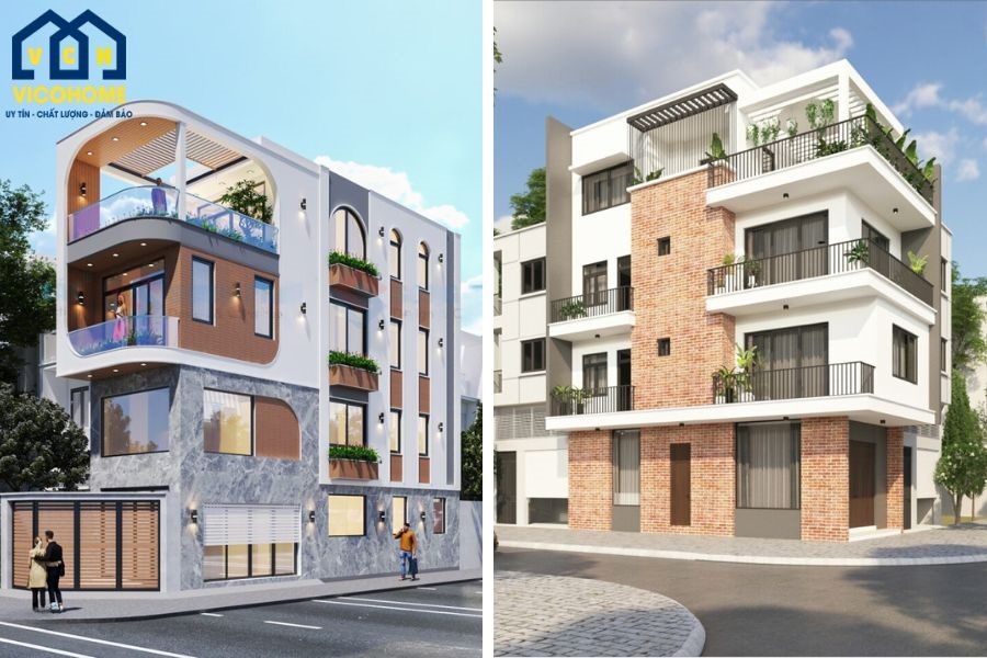 nhà 4 tầng 2 mặt tiền