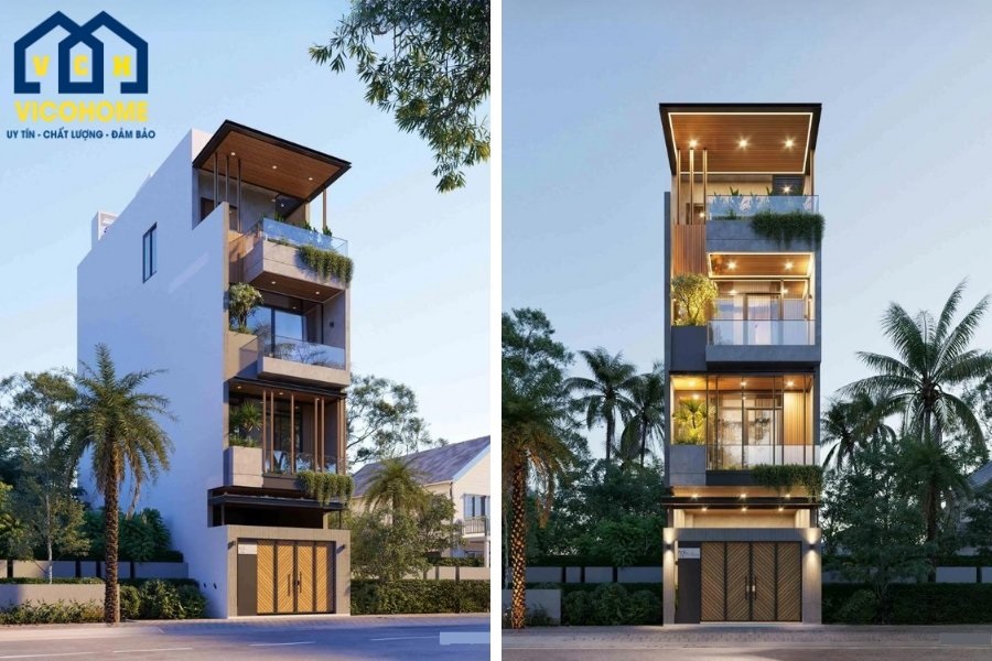 nhà 4 tầng hiện đại