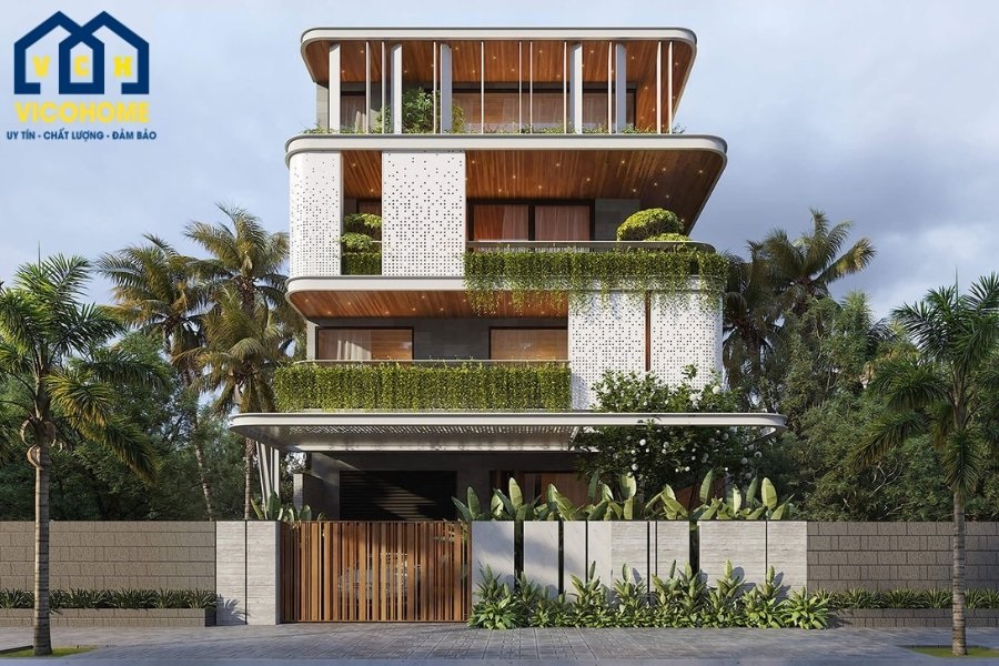 nhà biệt thự 4 tầng hiện đại