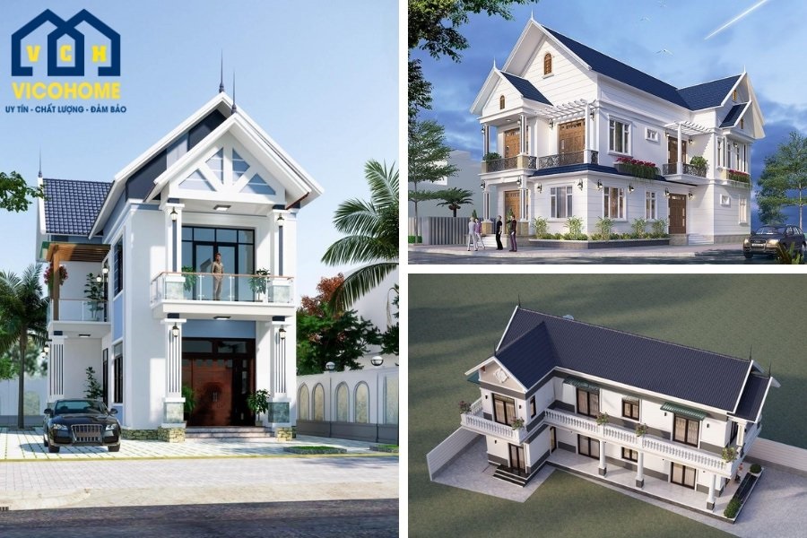nhà chữ l 2 tầng 4 phòng ngủ