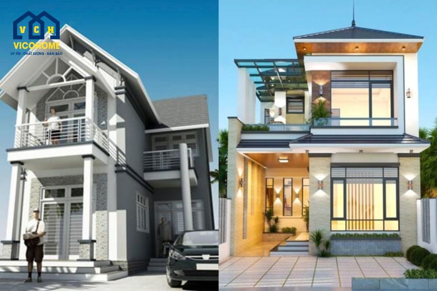 nhà chữ l 2 tầng 600 triệu