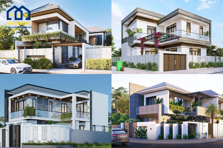 nhà chữ l 2 tầng hiện đại
