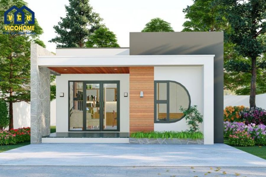 nhà khung thép 1 tầng mái bằng