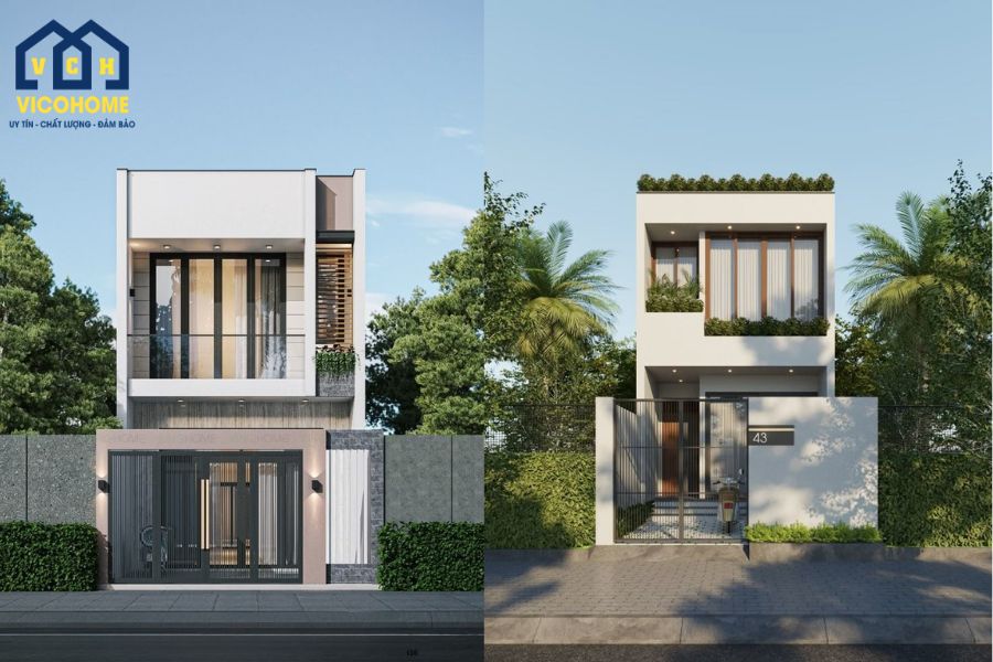 nhà khung thép 2 tầng 5x20