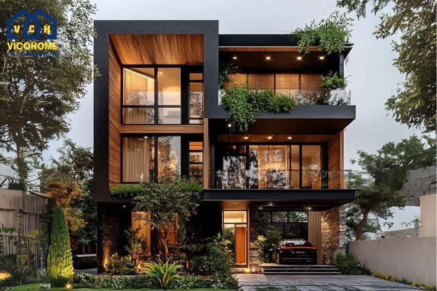 nhà khung thép 3 tầng đẹp