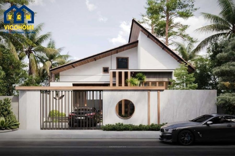 nhà mái lệch 1 tầng hiện đại
