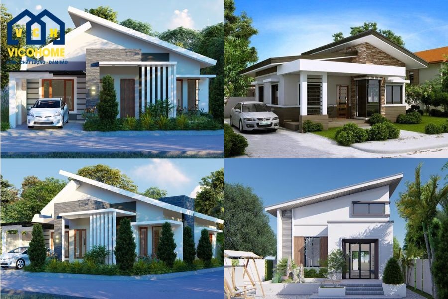 Gợi ý mẫu nhà mái lệch 1 tầng đẹp, tối ưu công năng & hiện đại nhất 2025