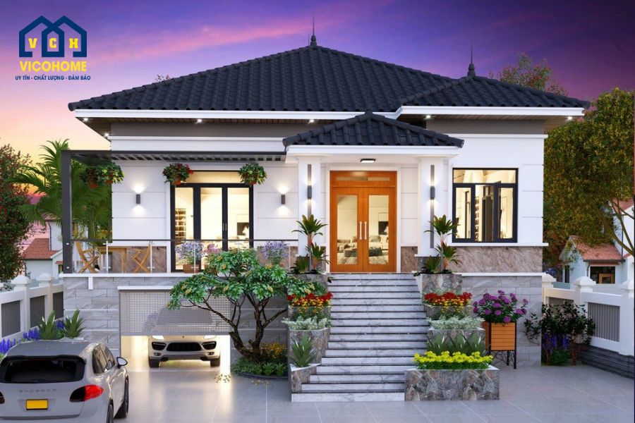 nhà mái nhật có tầng hầm