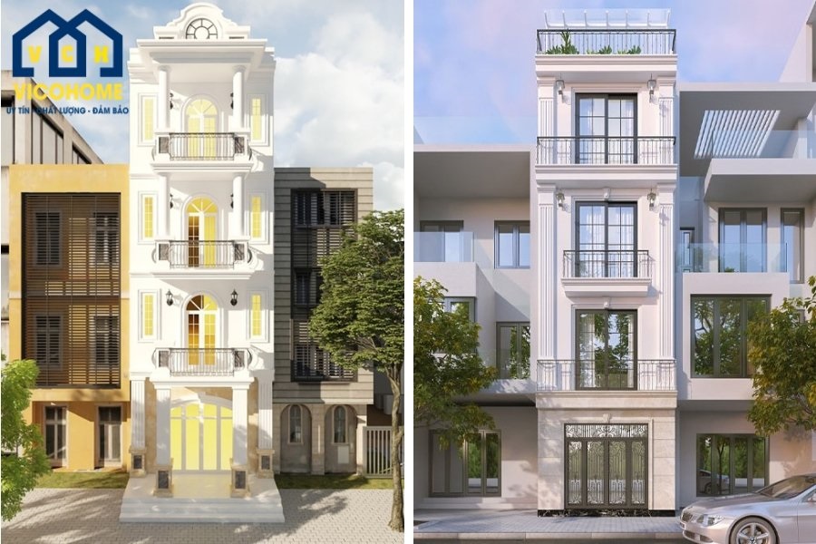 nhà phố 4 tầng tân cổ điển