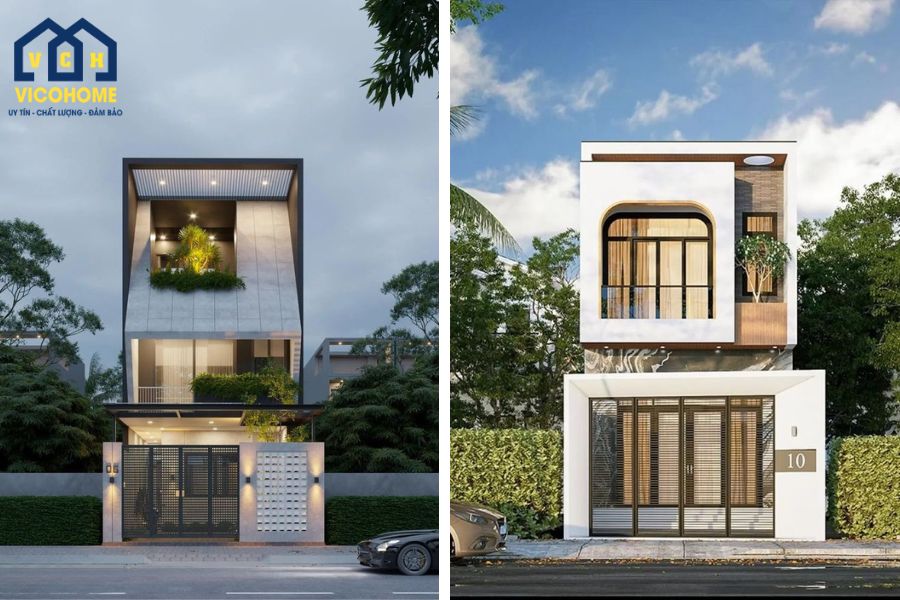 nhà phố khung thép 2 tầng