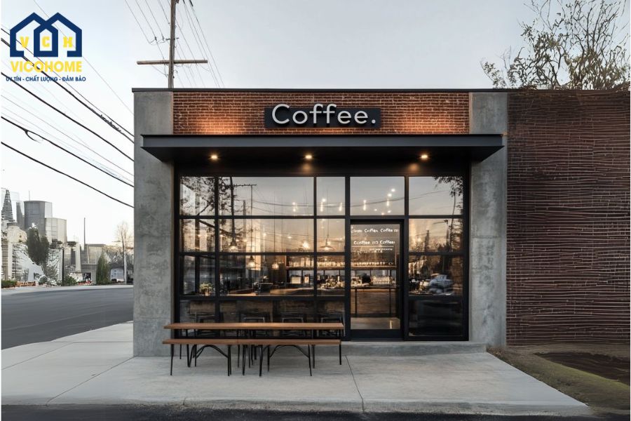 quán cafe khung thép 1 tầng