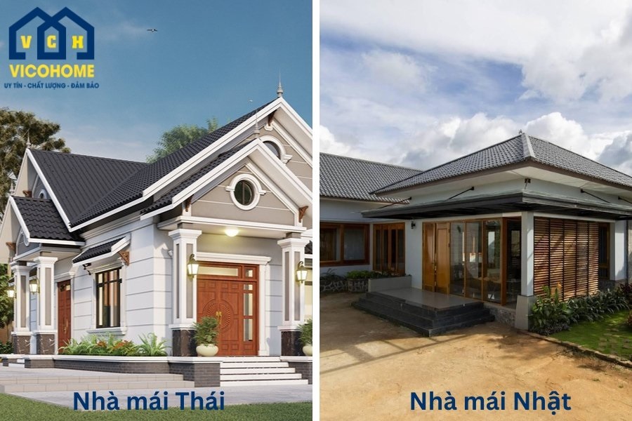 so sánh nhà mái nhật và mái thái
