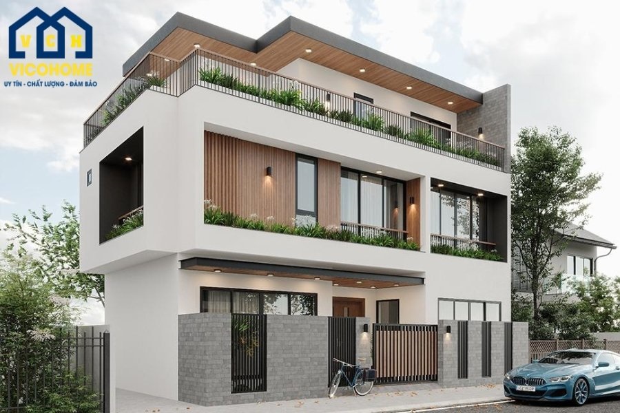 thiết kế nhà 100m2 3 tầng