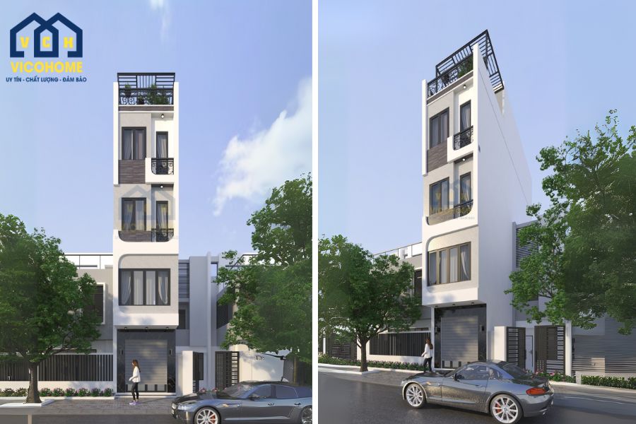 thiết kế nhà 30m2 4 tầng