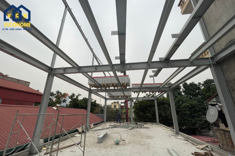 xây nhà khung thép 1 tầng