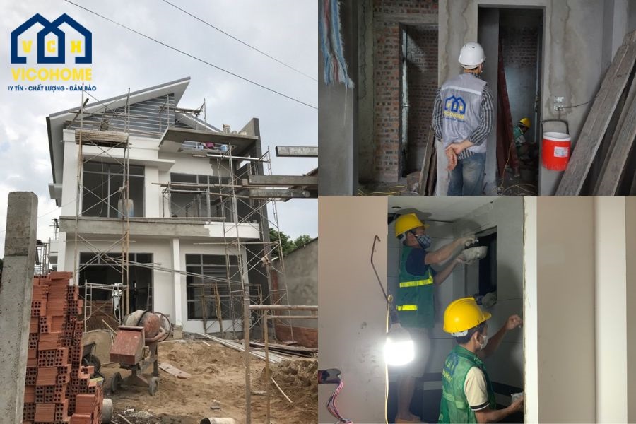 xây nhà mái lệch 1 tầng
