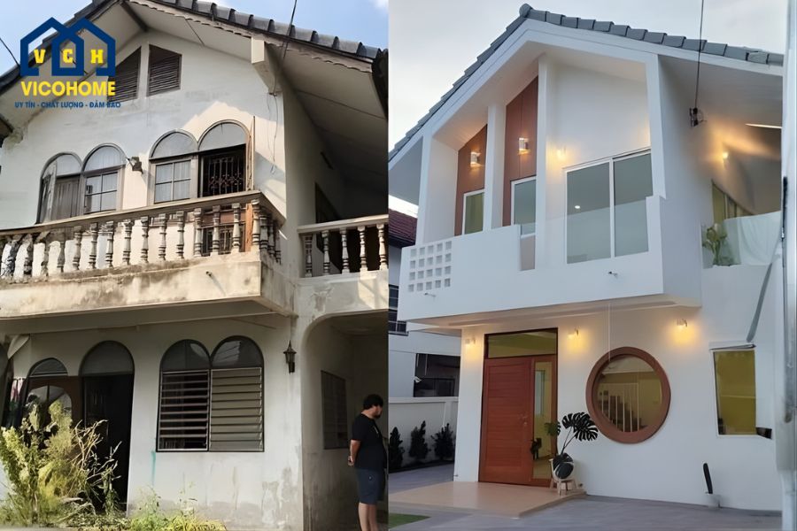 Cải tạo nhà 2 tầng cũ đẹp như mới - Giải pháp tối ưu không gian sống